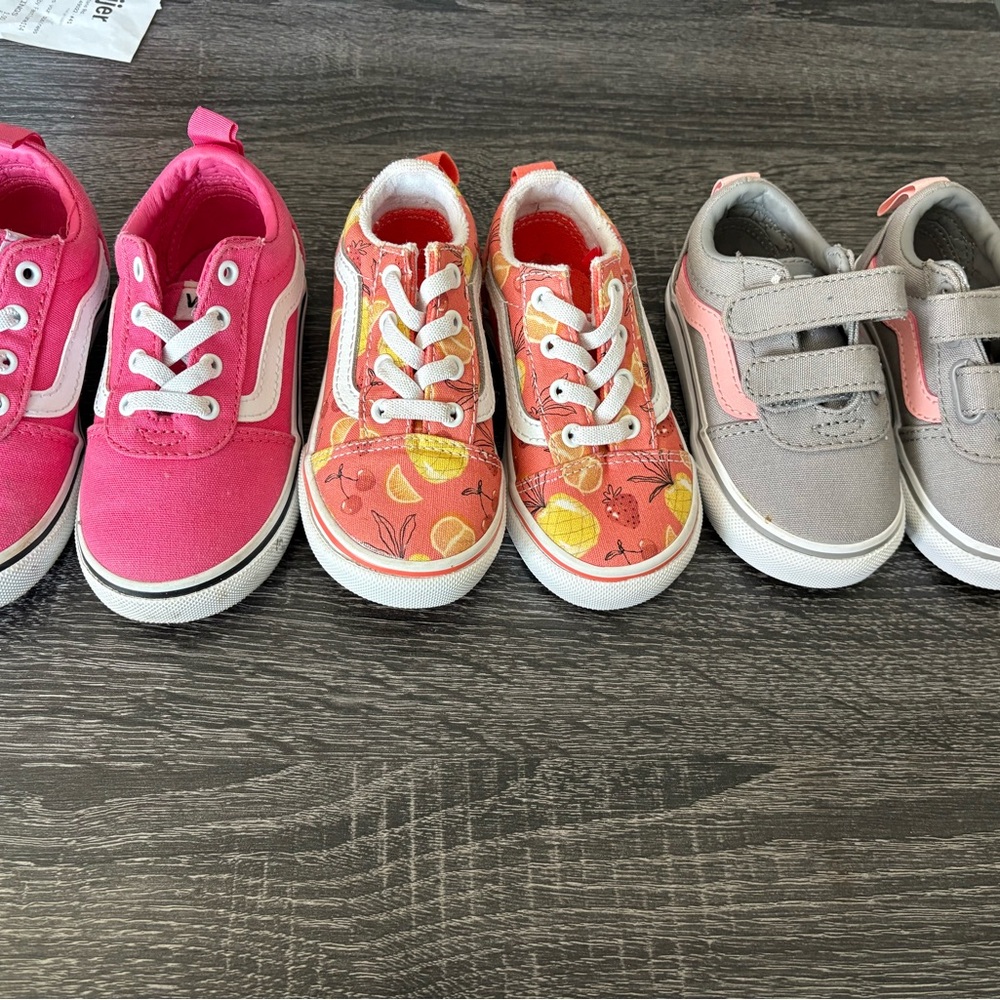 Vans Pink and Orange Sneakers Vibrant Canvas Low-Top - Picture 10 of 10